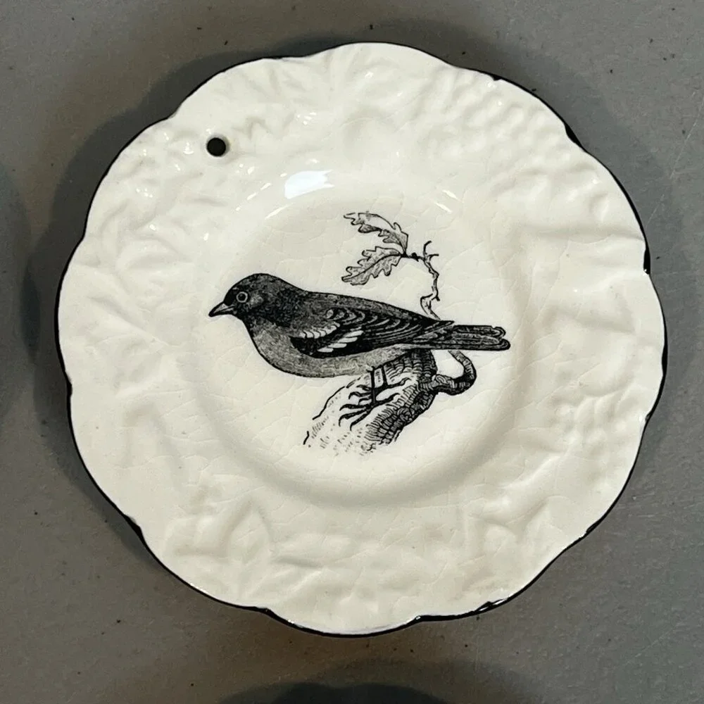 Set 4 Mary Carol Home Collection Mini Bird Plate Ornaments 3.5”